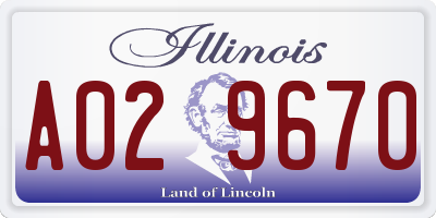 IL license plate A029670