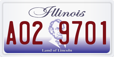 IL license plate A029701