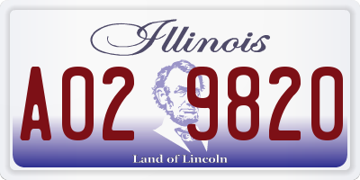IL license plate A029820