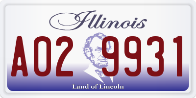 IL license plate A029931