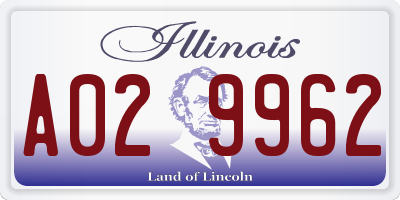 IL license plate A029962