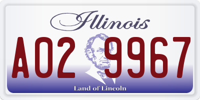 IL license plate A029967