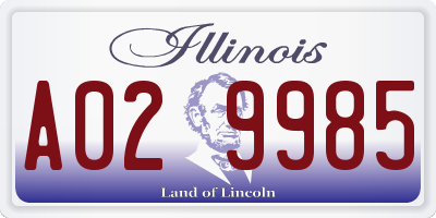 IL license plate A029985