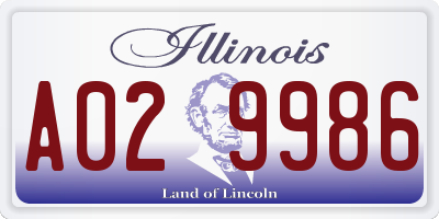 IL license plate A029986