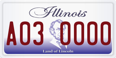 IL license plate A030000