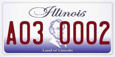 IL license plate A030002