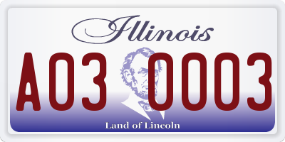 IL license plate A030003
