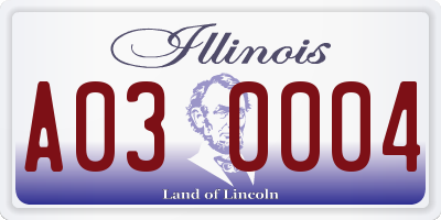 IL license plate A030004