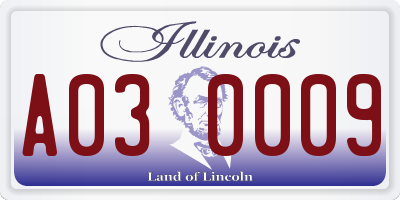 IL license plate A030009