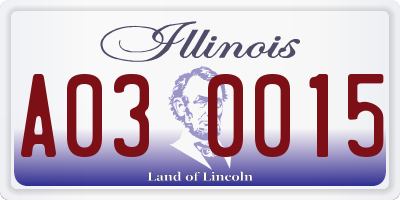 IL license plate A030015