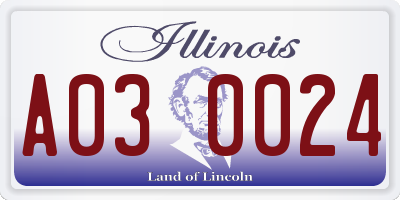 IL license plate A030024