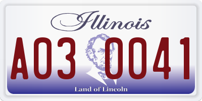 IL license plate A030041