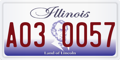 IL license plate A030057