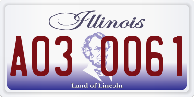 IL license plate A030061
