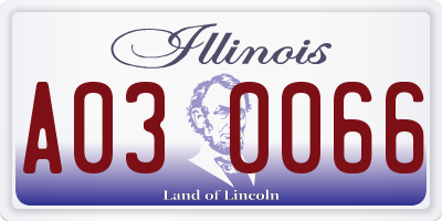 IL license plate A030066