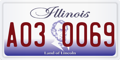 IL license plate A030069