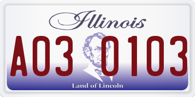 IL license plate A030103