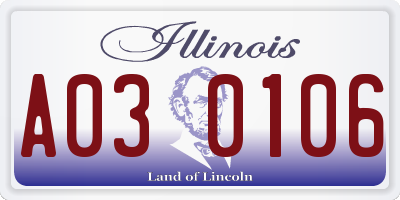 IL license plate A030106