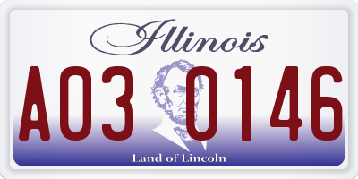 IL license plate A030146