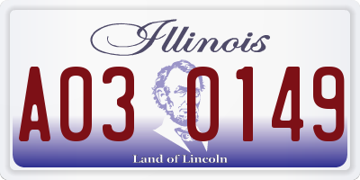 IL license plate A030149
