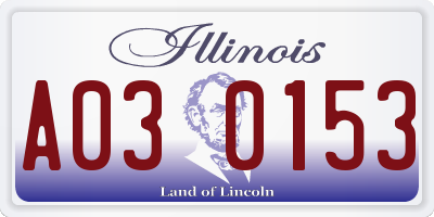 IL license plate A030153