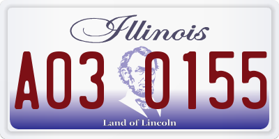 IL license plate A030155