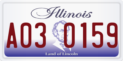 IL license plate A030159