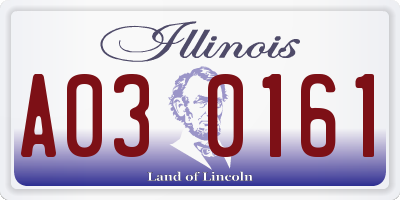 IL license plate A030161