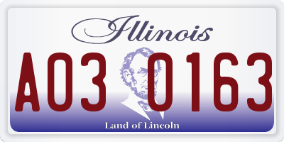 IL license plate A030163