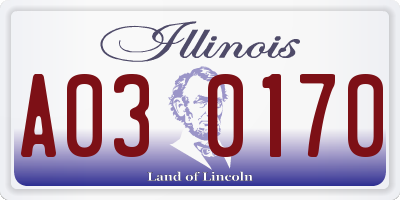 IL license plate A030170