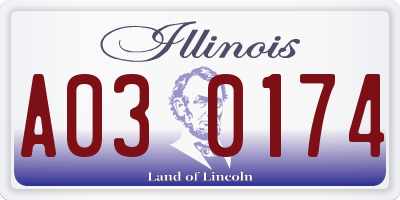 IL license plate A030174