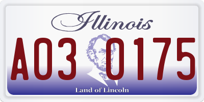 IL license plate A030175