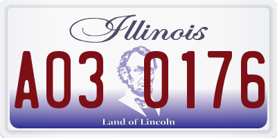 IL license plate A030176