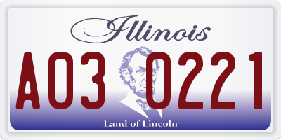 IL license plate A030221