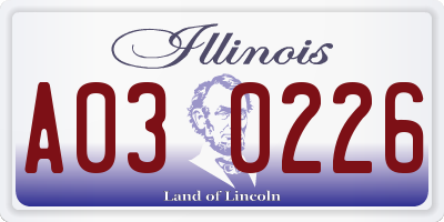 IL license plate A030226