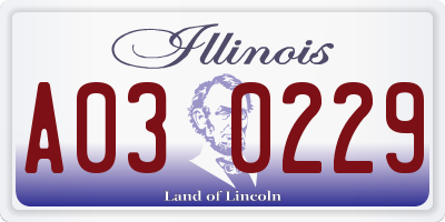 IL license plate A030229
