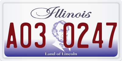 IL license plate A030247