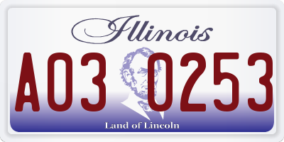IL license plate A030253