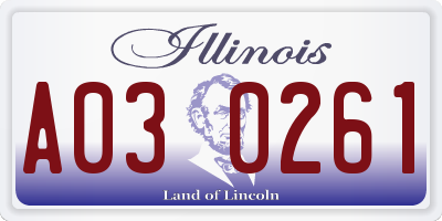 IL license plate A030261