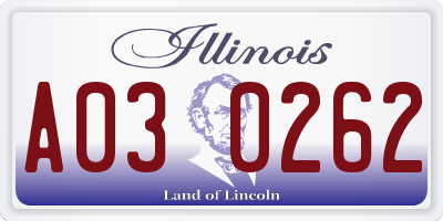 IL license plate A030262