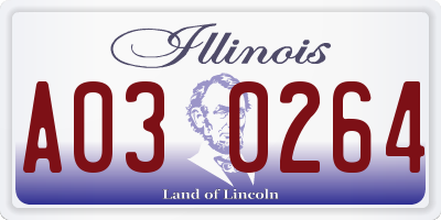 IL license plate A030264