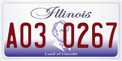 IL license plate A030267