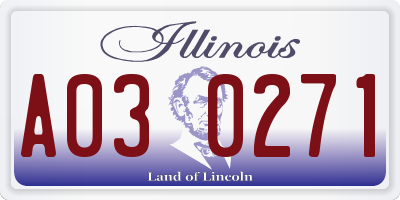 IL license plate A030271