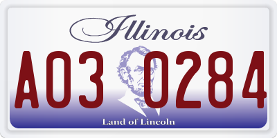 IL license plate A030284