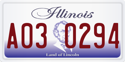 IL license plate A030294
