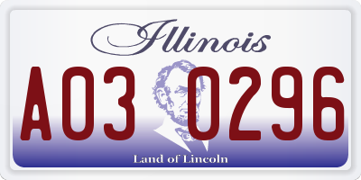 IL license plate A030296