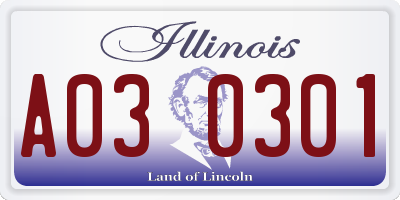IL license plate A030301