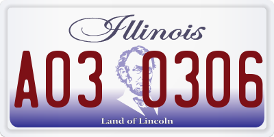 IL license plate A030306