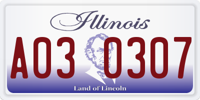 IL license plate A030307