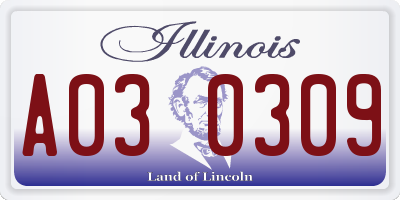 IL license plate A030309